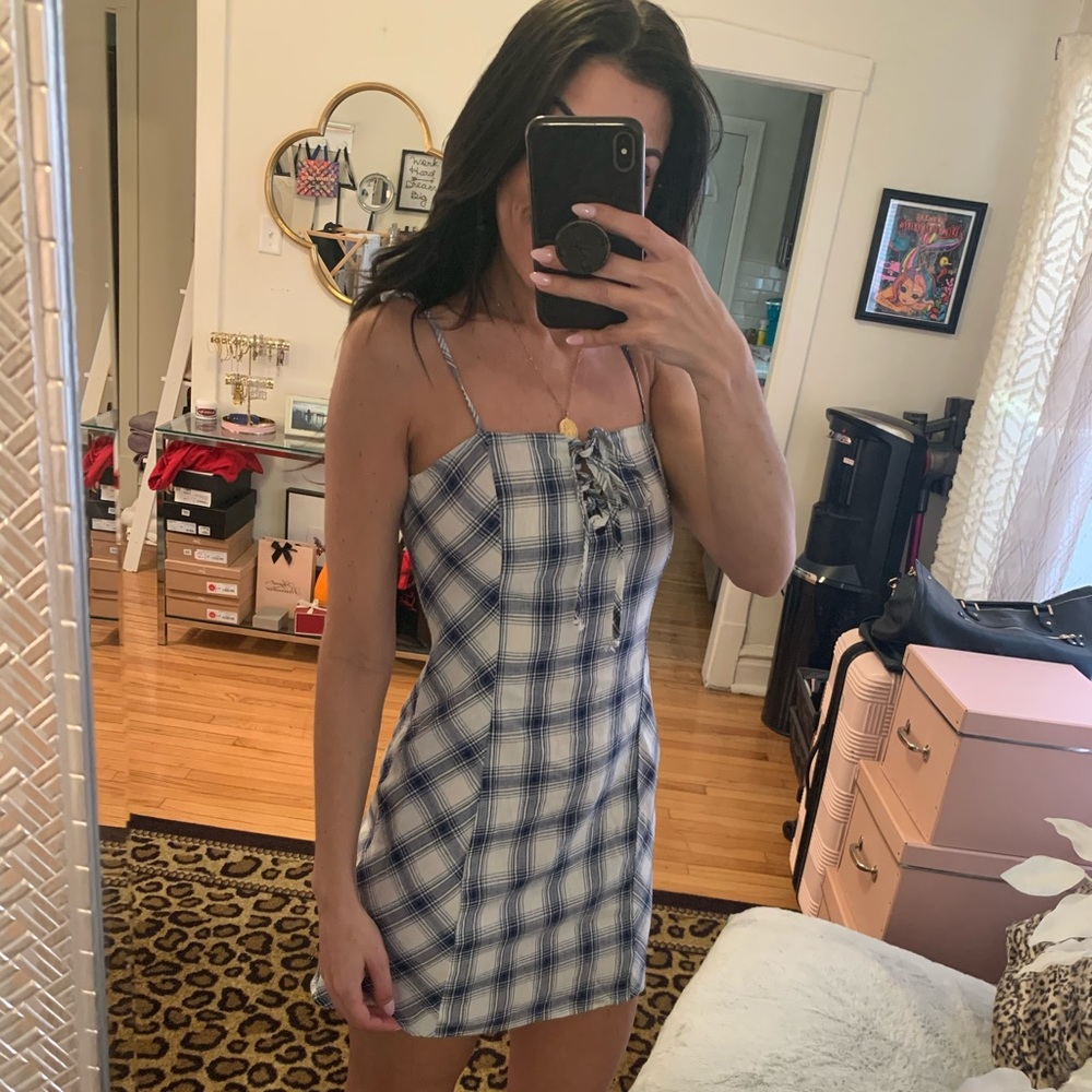 💙 plaid mini dress!